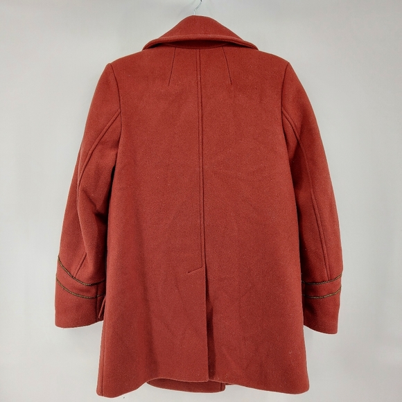 Free People Sedgwick Red Wool Peacoat Military Coat Double Breasted OB514559 - Picture 7 of 10